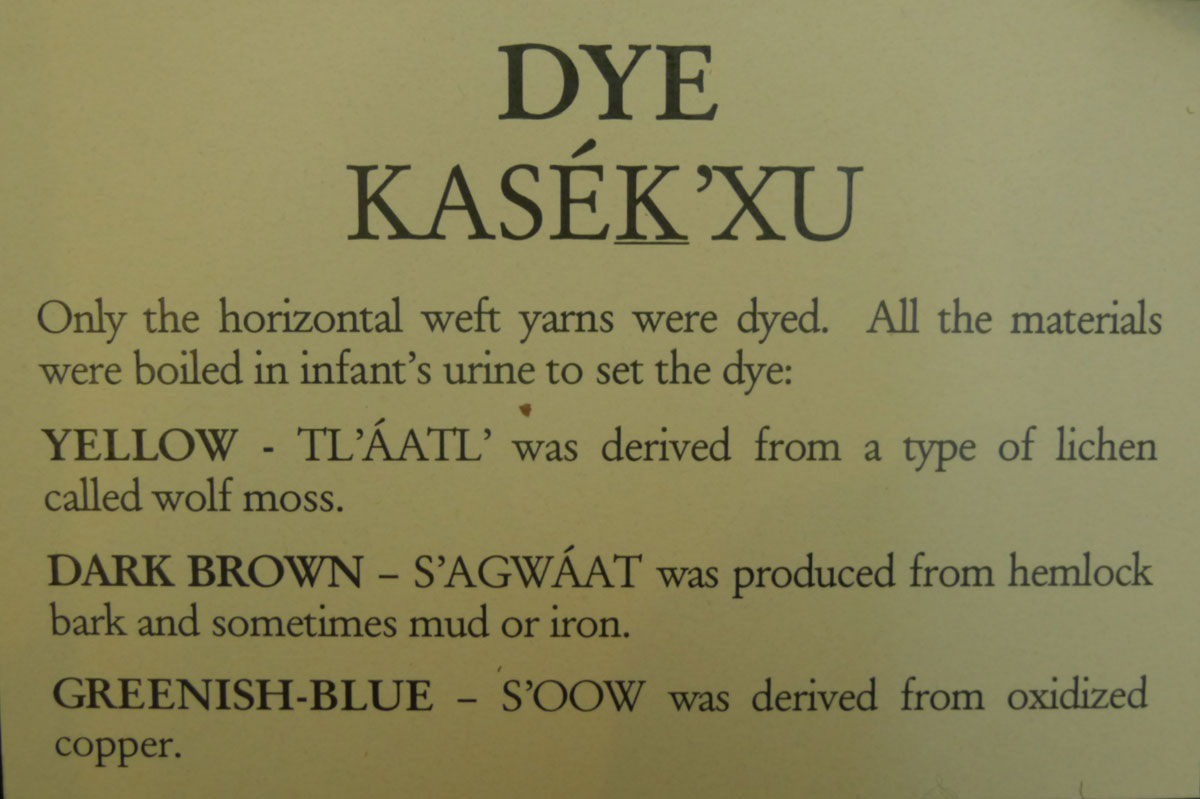 "Kasek'xu" Tlingit word for dye